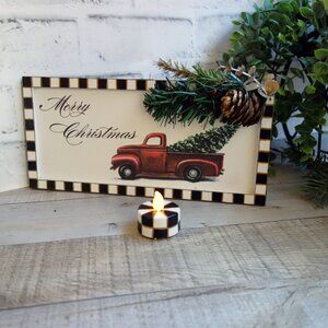Checked Christmas Decor Sign & Candle Mackenzie Inspired Buffalo Check Ornament
